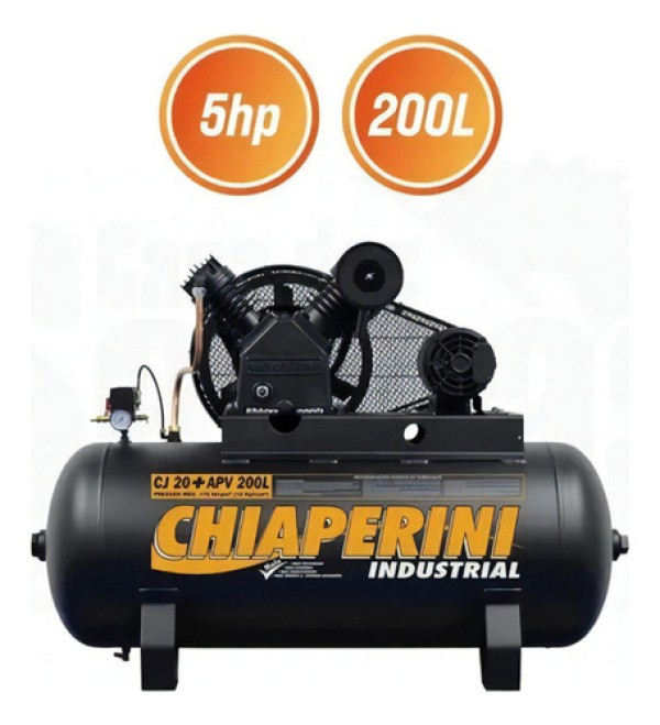 Encontraproduto.com.br - Compressor de Ar Mono 220V IP20 5HP 200L Chiaperini