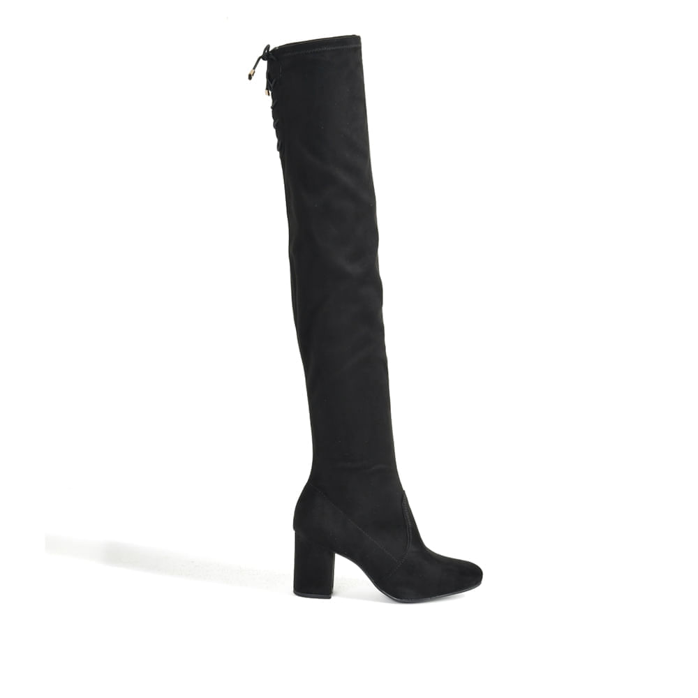 Bota Feminina Via Marte Cano Longo em Suede Preto