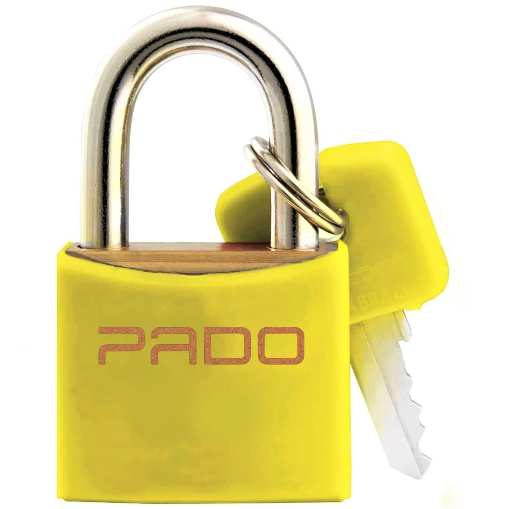 CADEADO 25MM C/PVC AMARELO PADO