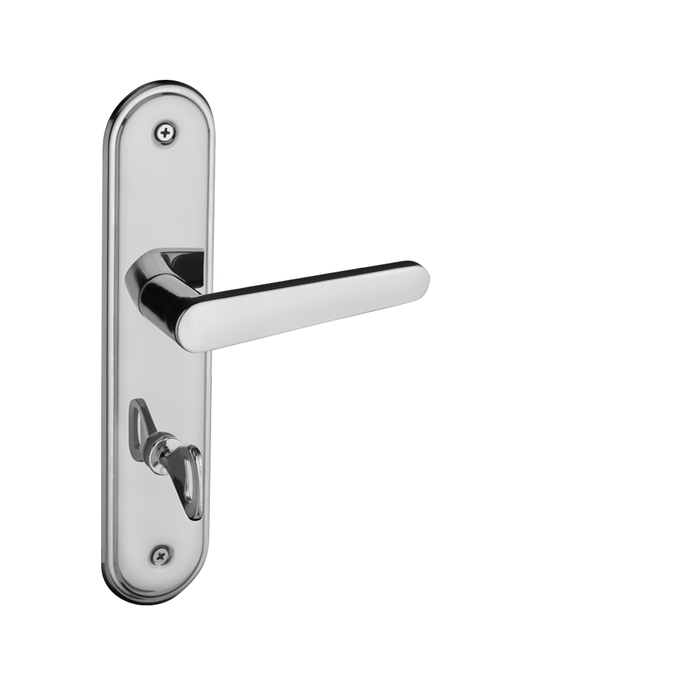 Encontraproduto.com.br - Fechadura para banheiro de aço zamac Concept 402 com espelho cromada Pado