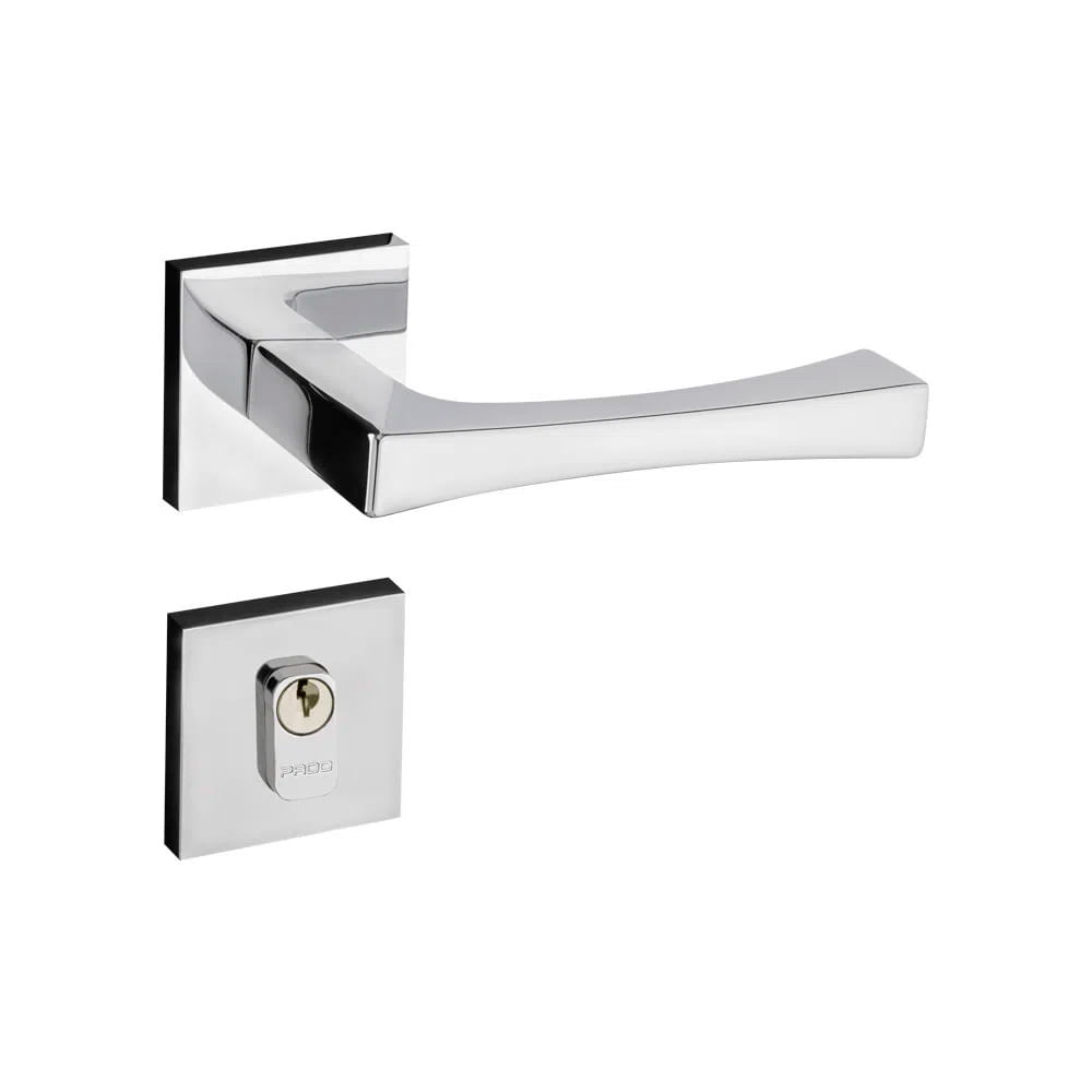 Encontraproduto.com.br - Fechadura Pado em Zamac Externa Vivaldi Roseta Cromado 55mm