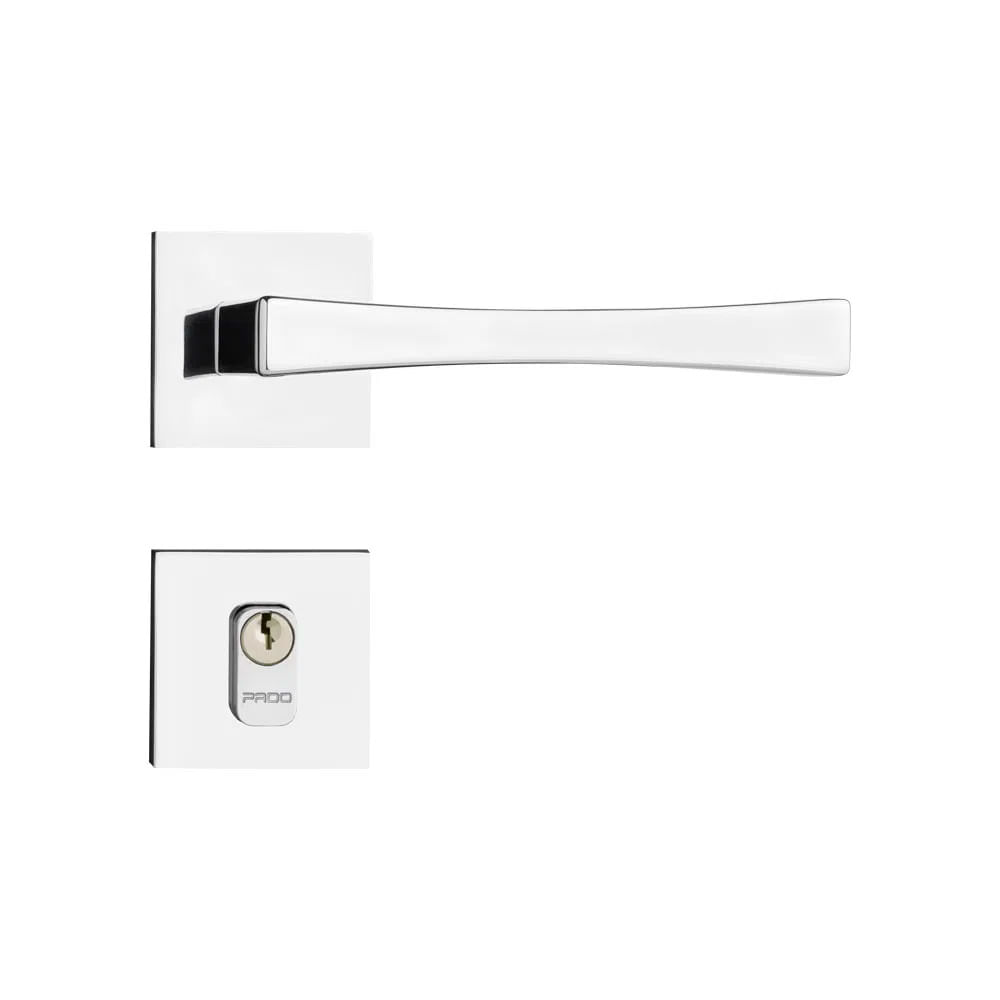 Encontraproduto.com.br - Fechadura Pado em Zamac Externa Vivaldi Roseta Cromado 55mm