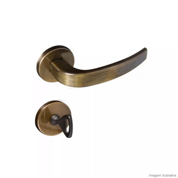 Encontraproduto.com.br - Fechadura Para Banheiro Aço Zamac Vic 930-80 Com Roseta Redonda Pado Bronze