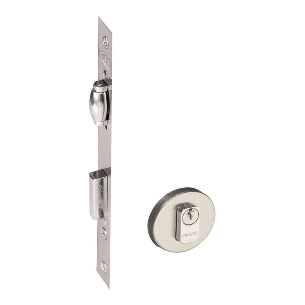 Fechadura Roseta Externa 40mm Inox Escovado Rolete Pado