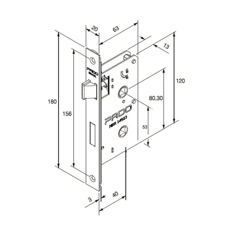 Encontraproduto.com.br - Fechadura Externa com Roseta Quadrada Concept Cromada Pado