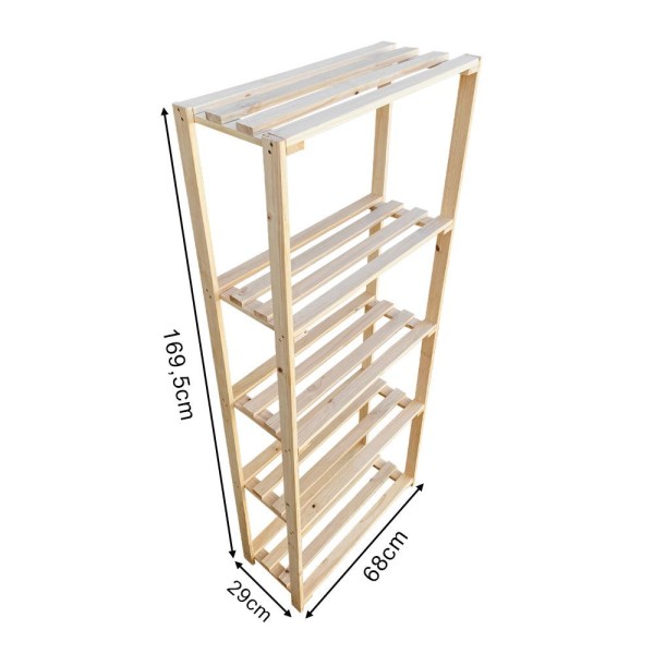 Encontraproduto.com.br - Kit Multiuso Aberto 2 Estantes + 1 Estante Em Pinus