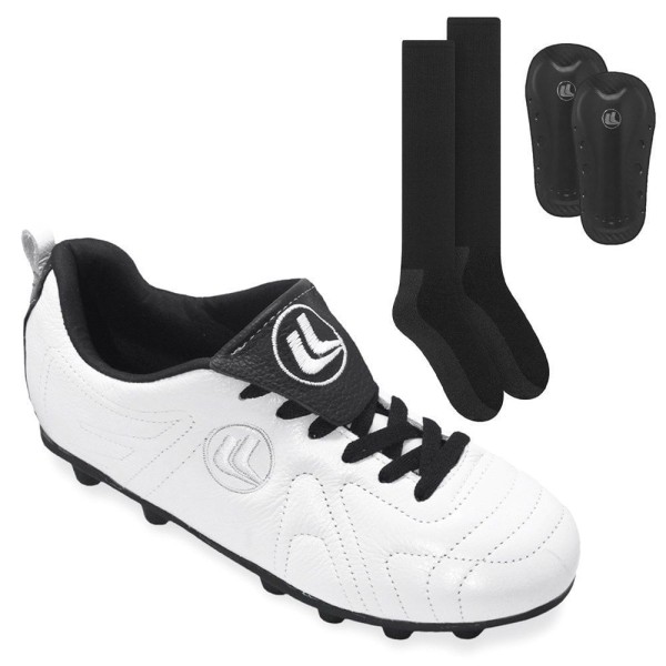 Kit Chuteira Campo Esporte Legal Terra + Caneleira + Meião