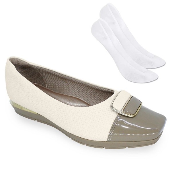 Encontraproduto.com.br - Kit Sapato Piccadilly Fernanda Anabela Feminino + Par de Meia
