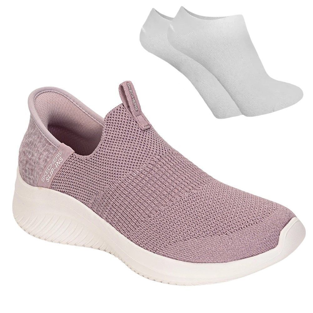 Kit Tênis Skechers Ultra Flex 3.0 Smooth Step Feminino + Par De Meia
