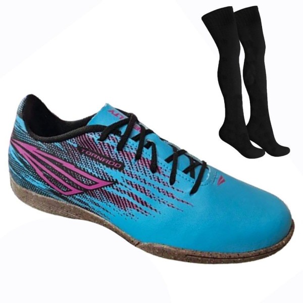 Encontraproduto.com.br - Kit Chuteira Futsal Penalty Tornado Masculino + Meião