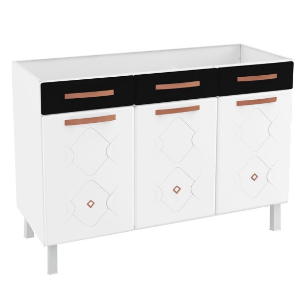 Balcão de Cozinha de Aço Triplo Telasul Mirage New S/ Tampo P/ Pia