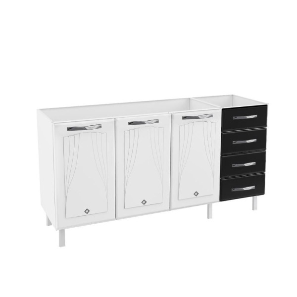 Encontraproduto.com.br - Balcão de Cozinha de Aço Telasul Star New Sem Tampo Para Pia