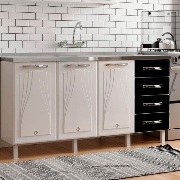 Encontraproduto.com.br - Balcão de Cozinha de Aço Telasul Star New Sem Tampo Para Pia