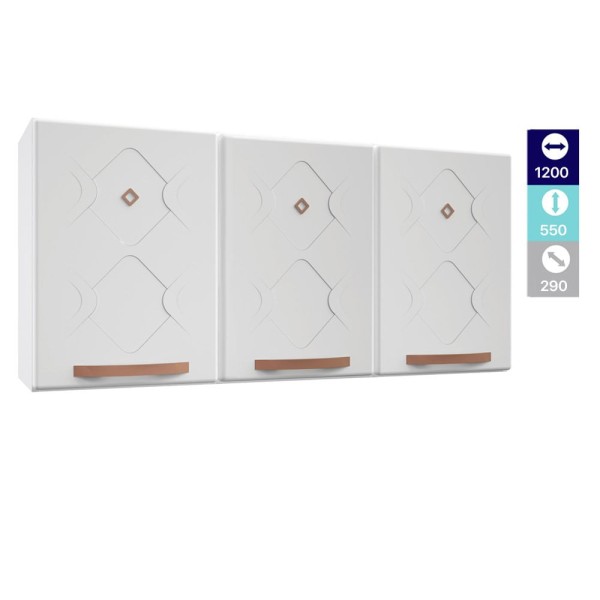 Encontraproduto.com.br - Armário de Cozinha de Aço Aéreo Triplo Médio Telasul Mirage New