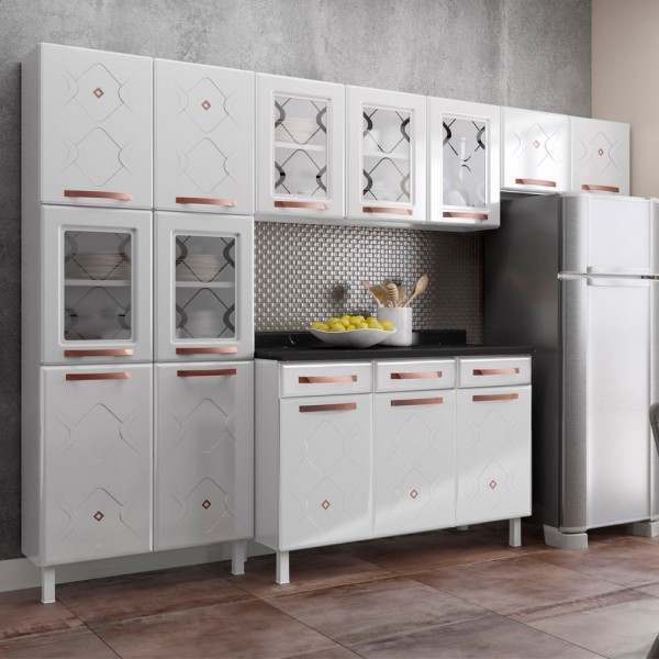 Cozinha Aço Completa Telasul Mirage New 5 Vidros Com Balcão