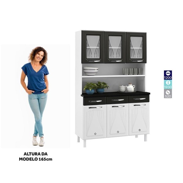 Encontraproduto.com.br - Armário de Cozinha de Aço Kit Triplo Telasul Star New