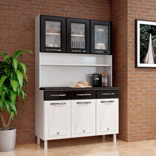 Encontraproduto.com.br - Armário de Cozinha de Aço Kit Triplo Telasul Star New
