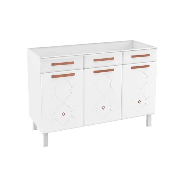 Encontraproduto.com.br - Balcão de Cozinha de Aço Triplo Telasul Mirage New S/ Tampo P/ Pia