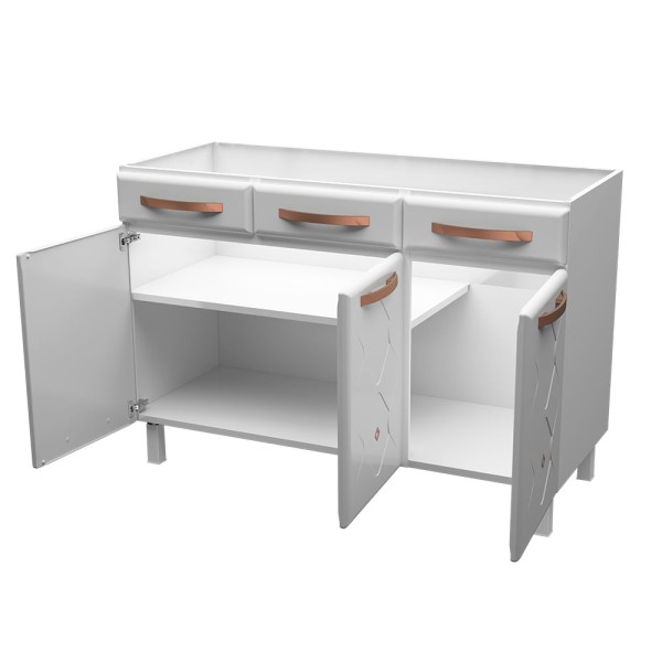 Encontraproduto.com.br - Balcão de Cozinha de Aço Triplo Telasul Mirage New S/ Tampo P/ Pia
