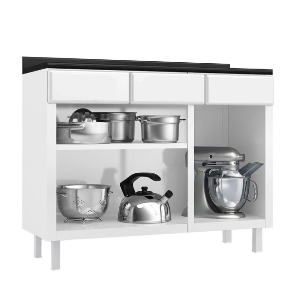 Encontraproduto.com.br - Balcão de Cozinha de Aço Triplo Telasul Star New C/ Tampo
