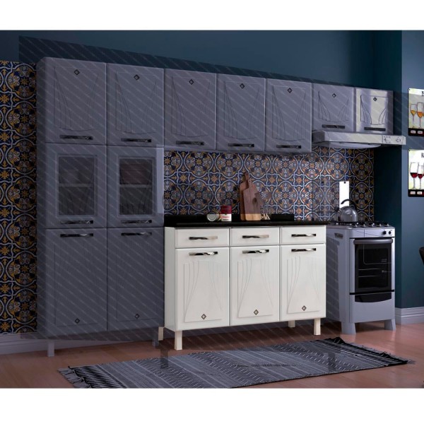Encontraproduto.com.br - Balcão de Cozinha de Aço Triplo Telasul Star New C/ Tampo