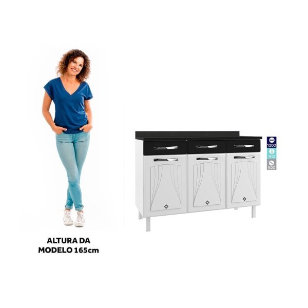 Encontraproduto.com.br - Balcão de Cozinha de Aço Triplo Telasul Star New C/ Tampo