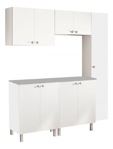 Conjunto Armário Multiuso para Lavanderia Duo 5 Peças