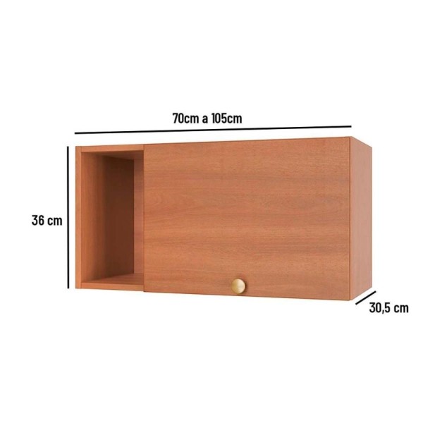 Encontraproduto.com.br - Armário Sálvia 70/105cm Com 1 Porta Basculante Com Nicho