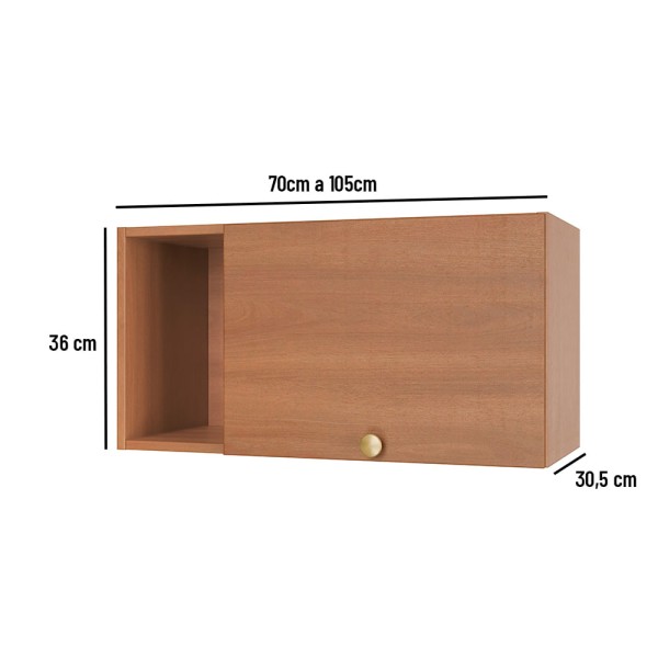 Encontraproduto.com.br - Armário Sálvia 70/105cm Com 1 Porta Basculante Com Nicho