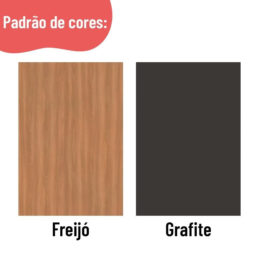 Balcão Macadâmia 80cm com Tampo 2 Portas 914101 Telasul - Freijo e Grafite