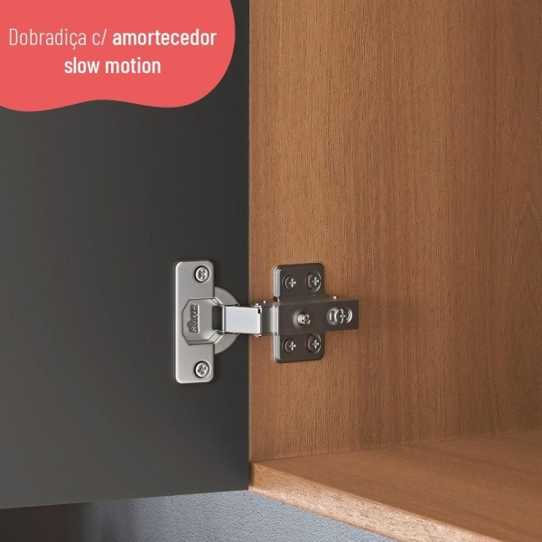 Encontraproduto.com.br - Paneleiro Macadâmia 70cm com Espaço para Micro-ondas 4 Portas 914301 Telasul - Freijo e Grafite