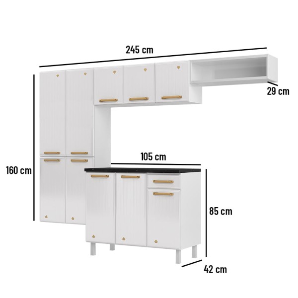 Encontraproduto.com.br - Cozinha de Aço Compacta Telasul Diamante Smart 4Pçs