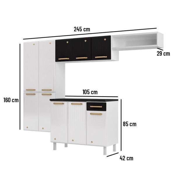 Encontraproduto.com.br - Cozinha de Aço Compacta Telasul Diamante Smart 4Pçs