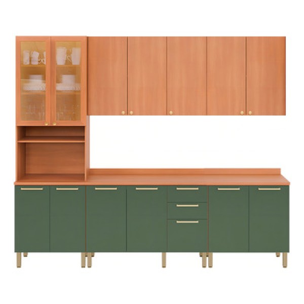 Encontraproduto.com.br - Cozinha Completa Thela Sálvia C Paneleiro e Balcão