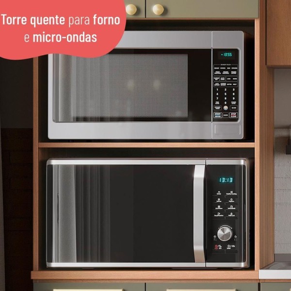 Encontraproduto.com.br - Cozinha Completa Thela Sálvia Com Armário e Torre Quente