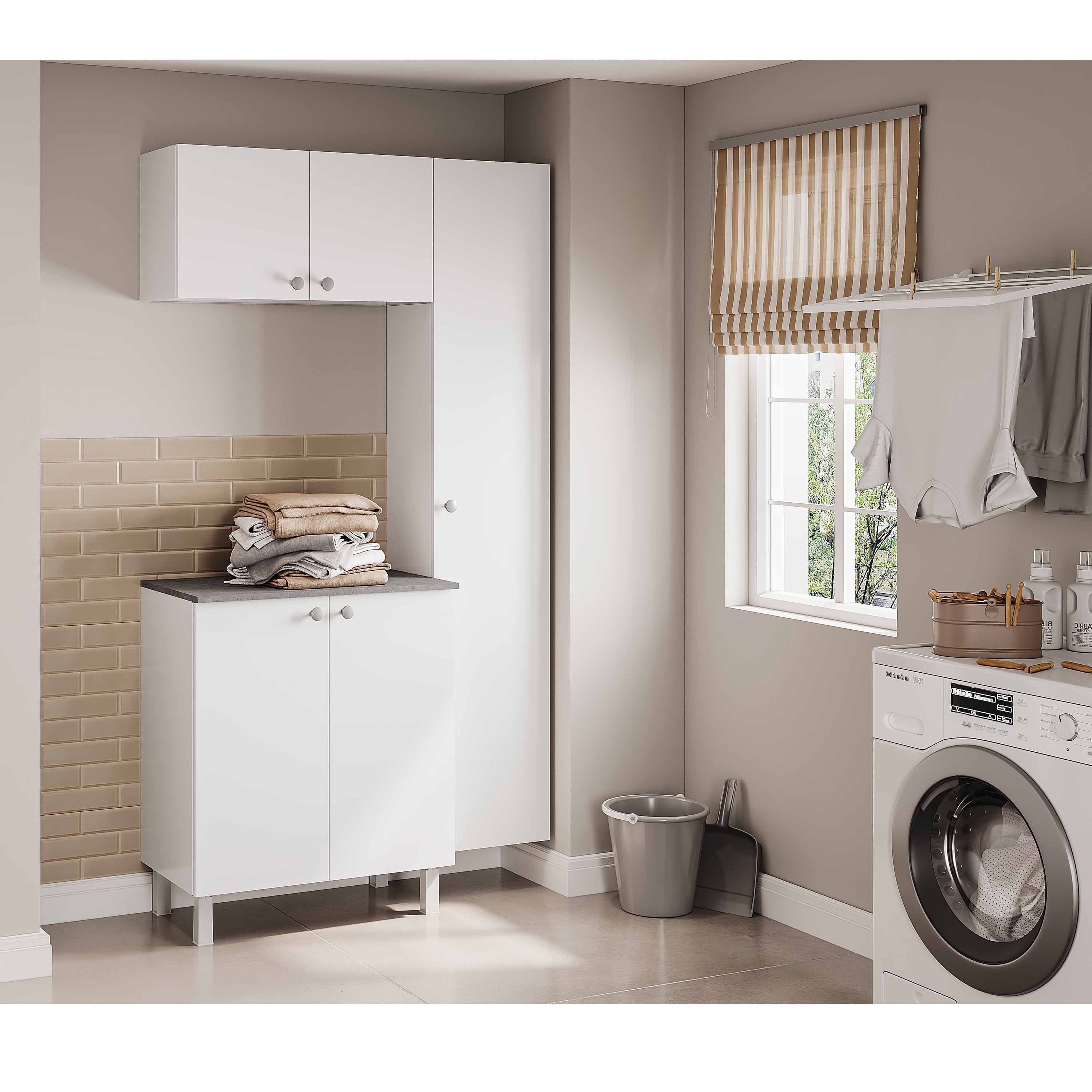 Conjunto Armário Multiuso para Lavanderia Duo 3 Peças
