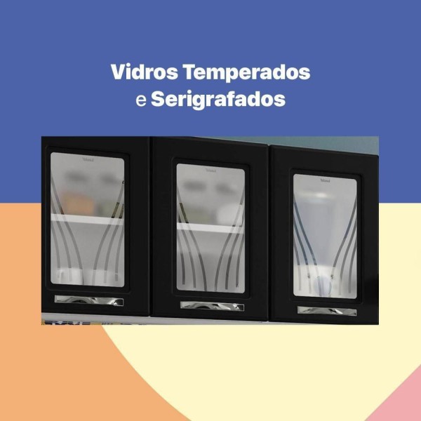 Encontraproduto.com.br - Cozinha de Aço Completa Telasul Star New 3 Vidros Com Balcão Para Pia