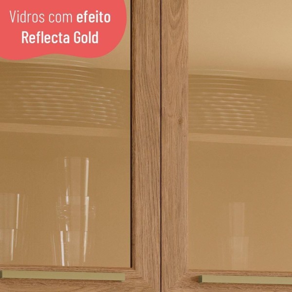 Encontraproduto.com.br - Cozinha Completa Thela Avelã Com Armário e Balcão 6 Peças