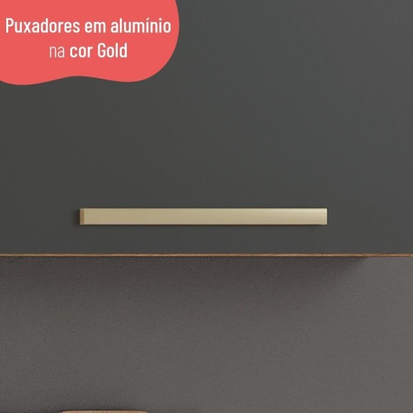 Encontraproduto.com.br - Cozinha Completa Thela Avelã Com Armário e Balcão 6 Peças