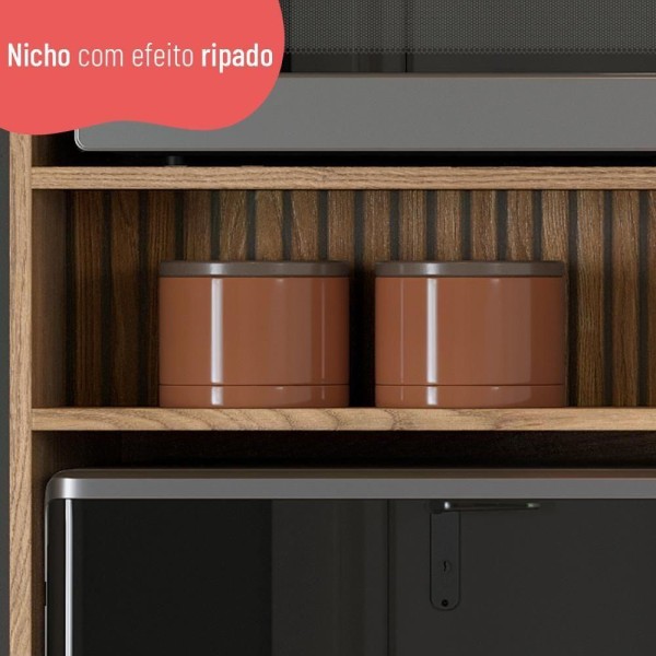 Encontraproduto.com.br - Cozinha Completa Thela Avelã C/ Torre Quente e Balcão