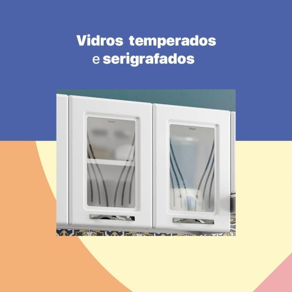 Encontraproduto.com.br - Cozinha De Aço Completa Telasul Star New C/ Vidro E Balcão Branca