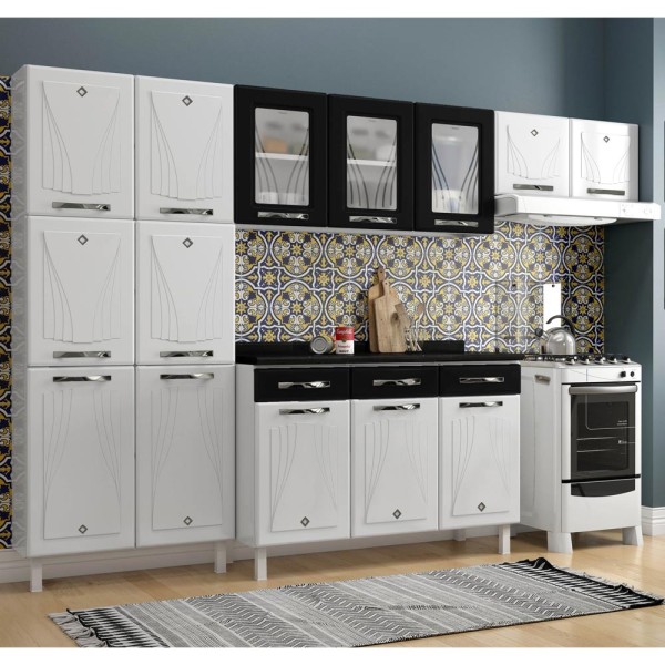 Encontraproduto.com.br - Cozinha de Aço Completa Telasul Star New C/ Vidro e Balcão