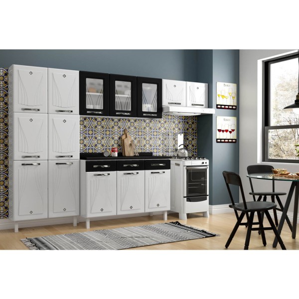 Encontraproduto.com.br - Cozinha de Aço Completa Telasul Star New C/ Vidro e Balcão