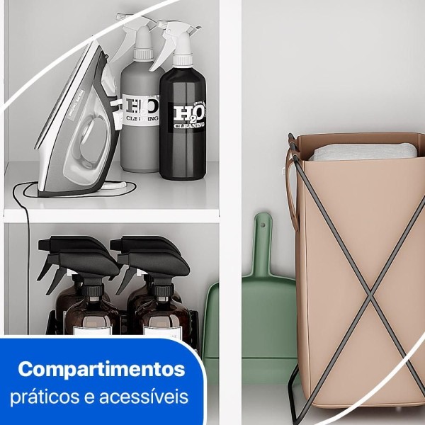 Encontraproduto.com.br - Armário Balcão Multiuso para Lavanderia Duo 2 Portas
