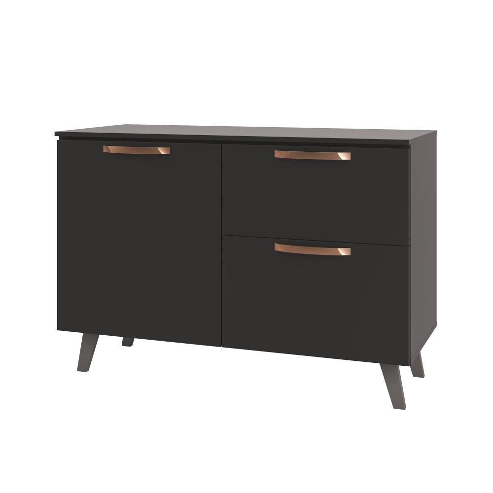 Balcão Gabinete Thela Emília 120 Cm C/ Tampo Preto