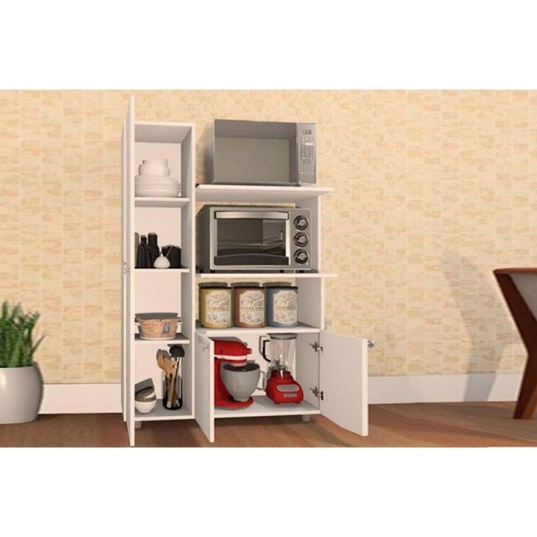 Encontraproduto.com.br - Armário de Cozinha Multiuso Âmbar 3 Portas Forno e Micro