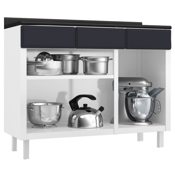 Encontraproduto.com.br - Balcão de Cozinha de Aço Triplo Telasul Diamante C/ Tampo