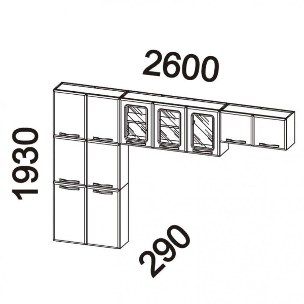Encontraproduto.com.br - Cozinha em L Ágata 260cm com Vidro 817460 Telasul - Branco