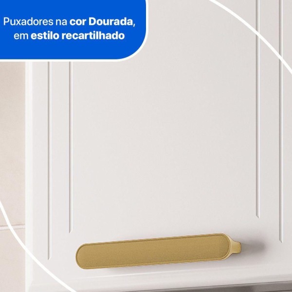 Encontraproduto.com.br - Cozinha em L Ágata 260cm com Vidro 817460 Telasul - Branco