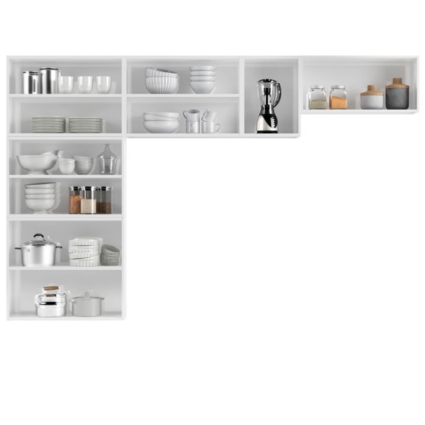 Encontraproduto.com.br - Cozinha em L Ágata 260cm com Vidro 817460 Telasul - Branco